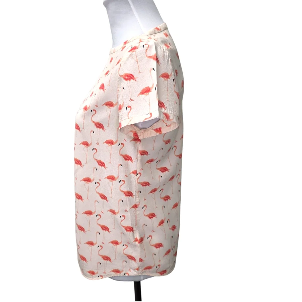 Kate Spade Flamingo Print Women's Top Boat Neck Women's Size 6